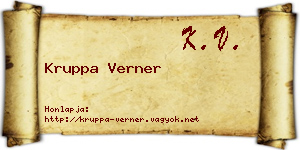 Kruppa Verner névjegykártya